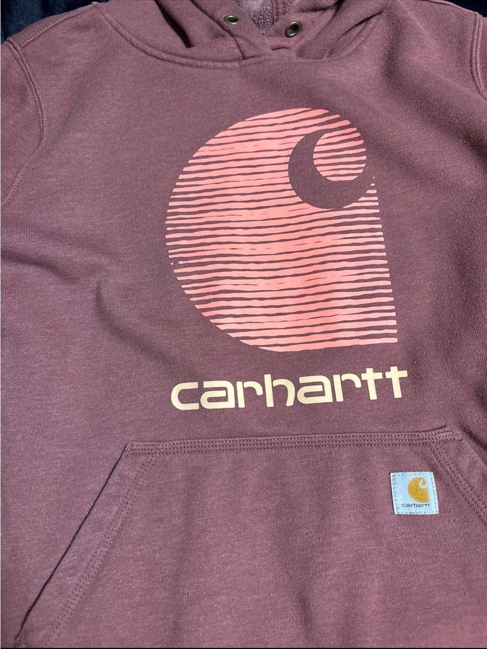 Carhartt Rose Brown Pullover Hoodie with Subtle Graphic